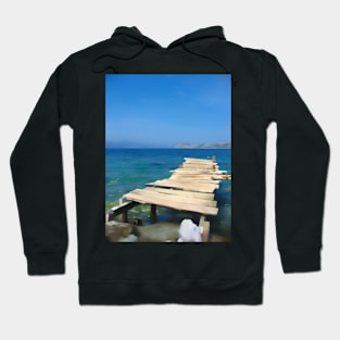 Sea jetty art print Hoodie